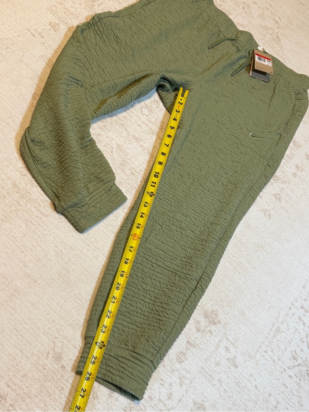 Nike Olive Green Quilted Joggers with Swoosh - Picture 8 of 9